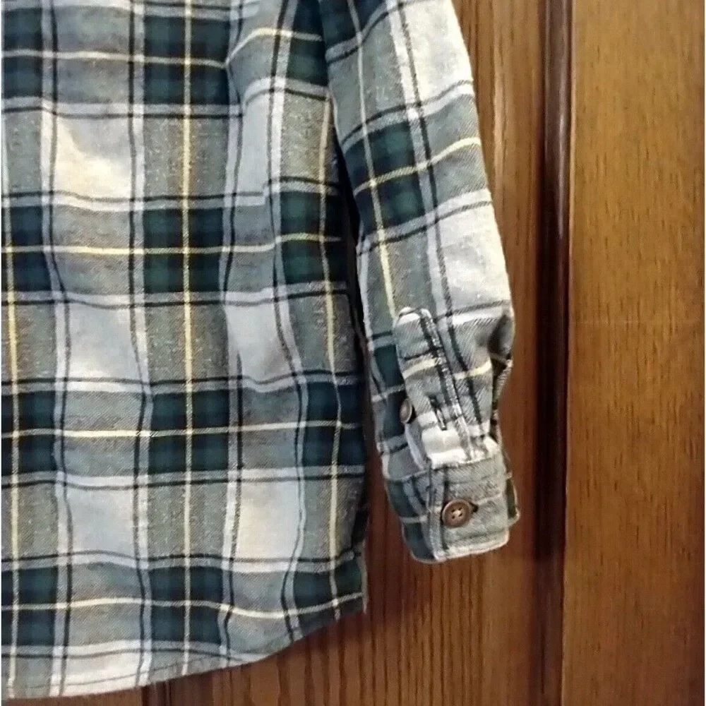 Gymboree Boys Green Plaid Flannel Shirt Small